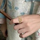 Yangui燕归「福宁殿」国风新中式 珐琅彩足银999宫廷风百搭戒指女
