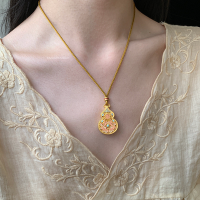 燕归海棠葫芦国风足银小众项链女