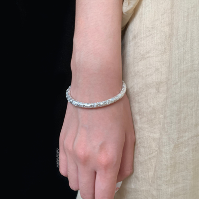 燕归樱珞花国风新中式足银手镯女