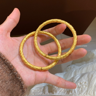 Yangui燕归「国色牡丹」国风新中式描金足银999.9重工轻奢手镯女