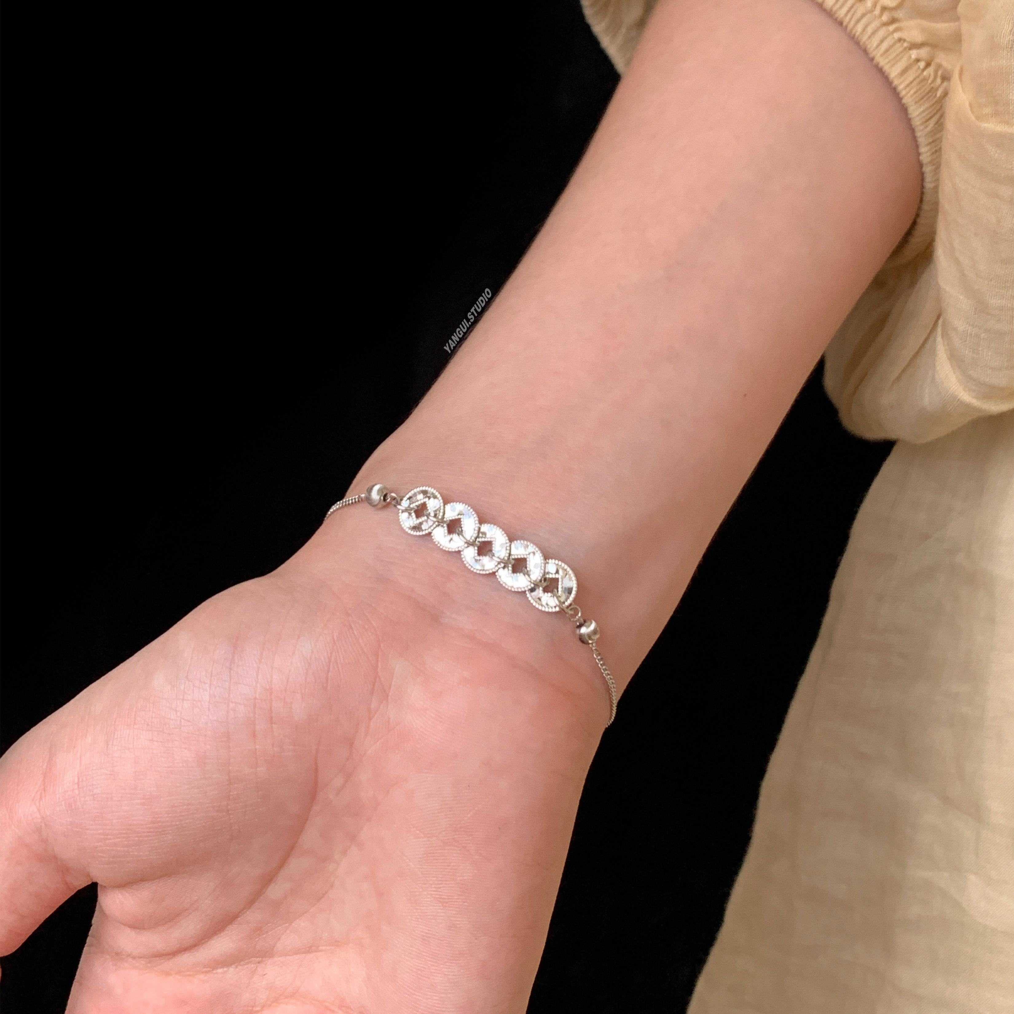 燕归银币国风纯银百搭手链女