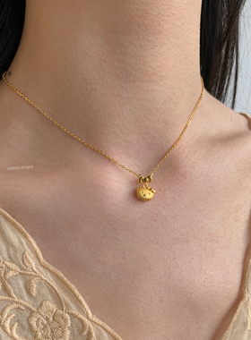 燕归嘻嘻猫足银百搭轻奢项链女