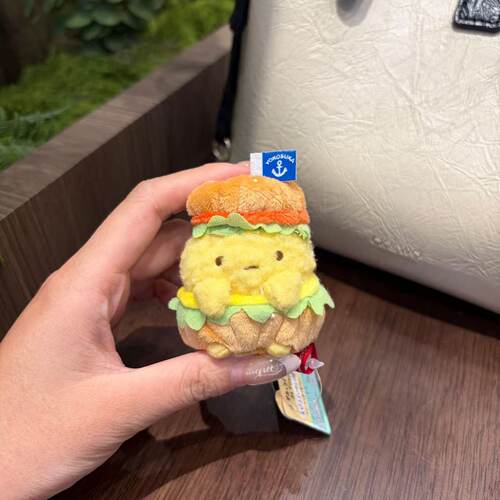 可爱角落生物炸汉堡毛绒挂件公仔卡通玩偶包包挂饰少女心钥匙扣
