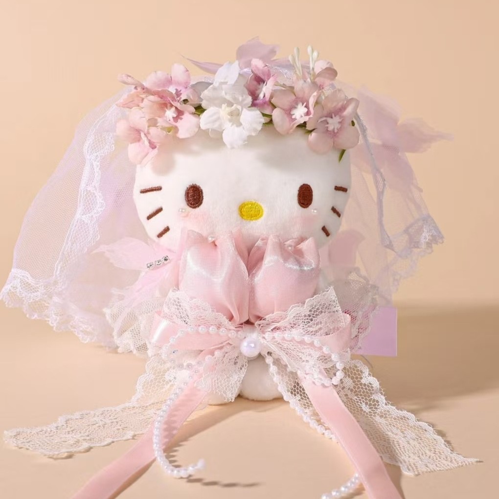 正版helloKitty蝴蝶婚纱kt三丽鸥包包挂件玩偶送人生日礼物尚绒坊图片