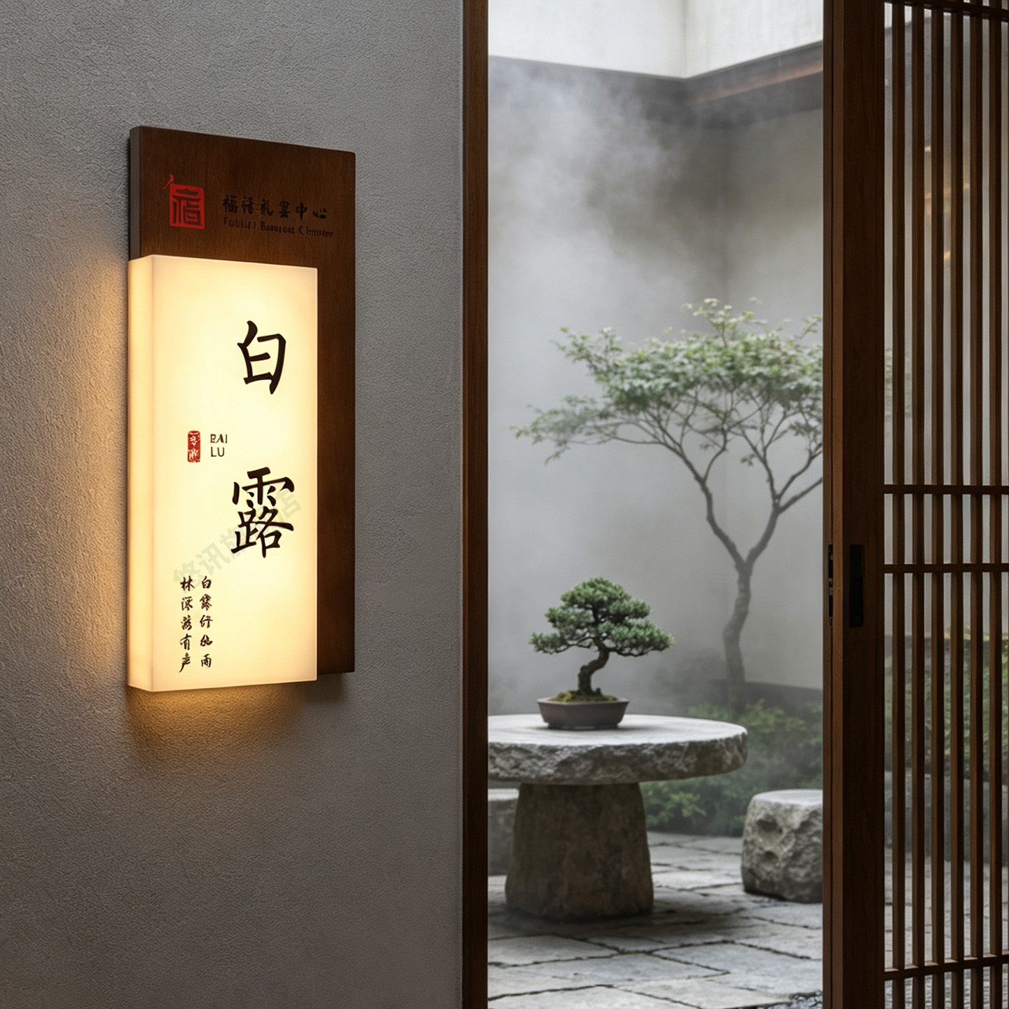 新款二十四节气发光包厢门牌定制