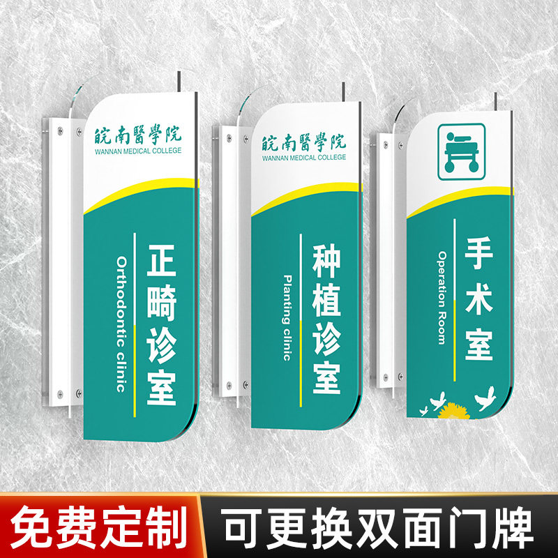 口腔诊所门牌牙科诊室医生办公室双面侧挂标识牌医院专家诊室院长室