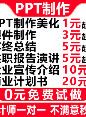ppt代制作做设计美化修改定制工作汇报企业宣传演讲课件年终总结