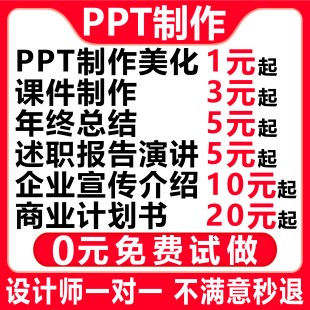 ppt代制作做设计美化修改定制工作汇报企业宣传演讲课件年终总结