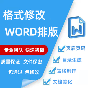 格式 word排版 修改人工打字录入excel表格代做流程图制作pdf转word