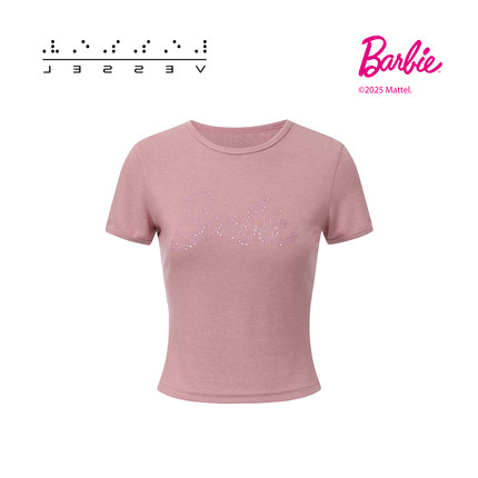 xVESSEL芭比联名系列T恤Babie辣妹风短袖女修身夏季潮流新款百搭