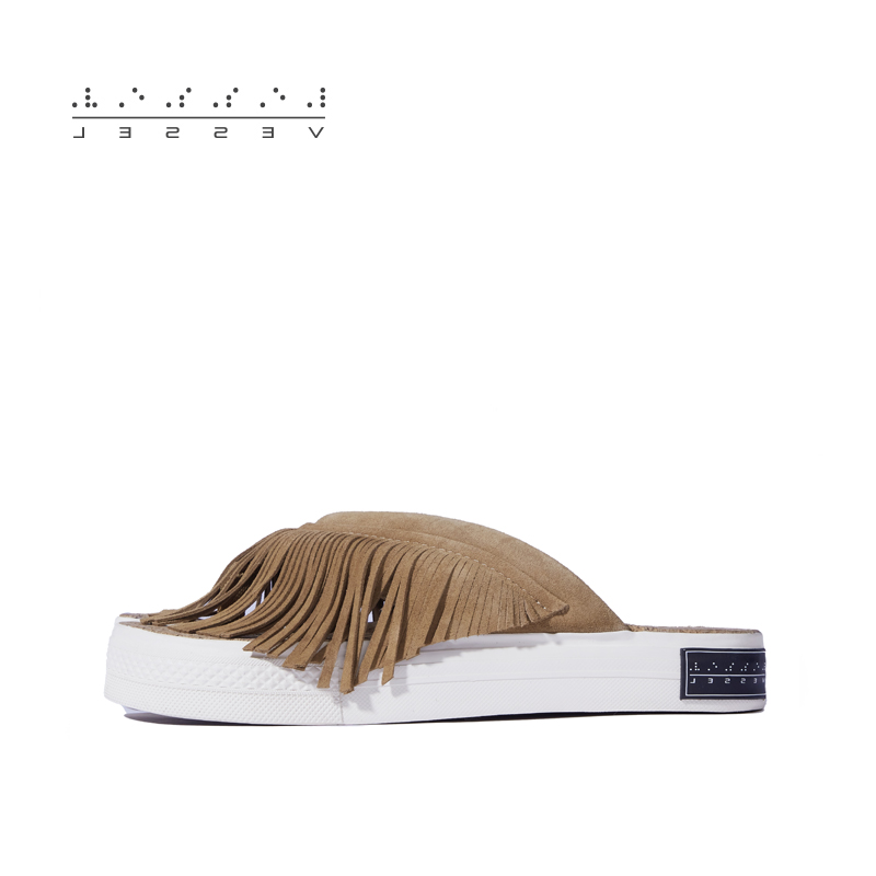 xVESSEL流苏分趾沙滩拖鞋