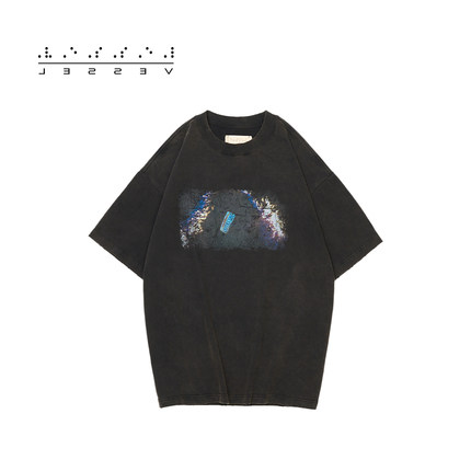 xVESSEL【回到未来】联名男女同款短袖夏季水洗做旧T恤圆领半袖