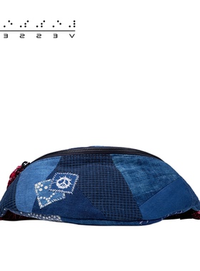 xVESSEL  Patchwork Down Waist Pack 古布拼接腰包斜跨包男小众