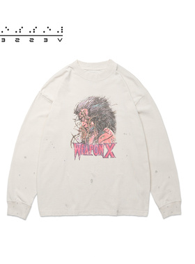 XVESSEL【漫威联名】金刚狼系列男女同款宽松长袖T恤