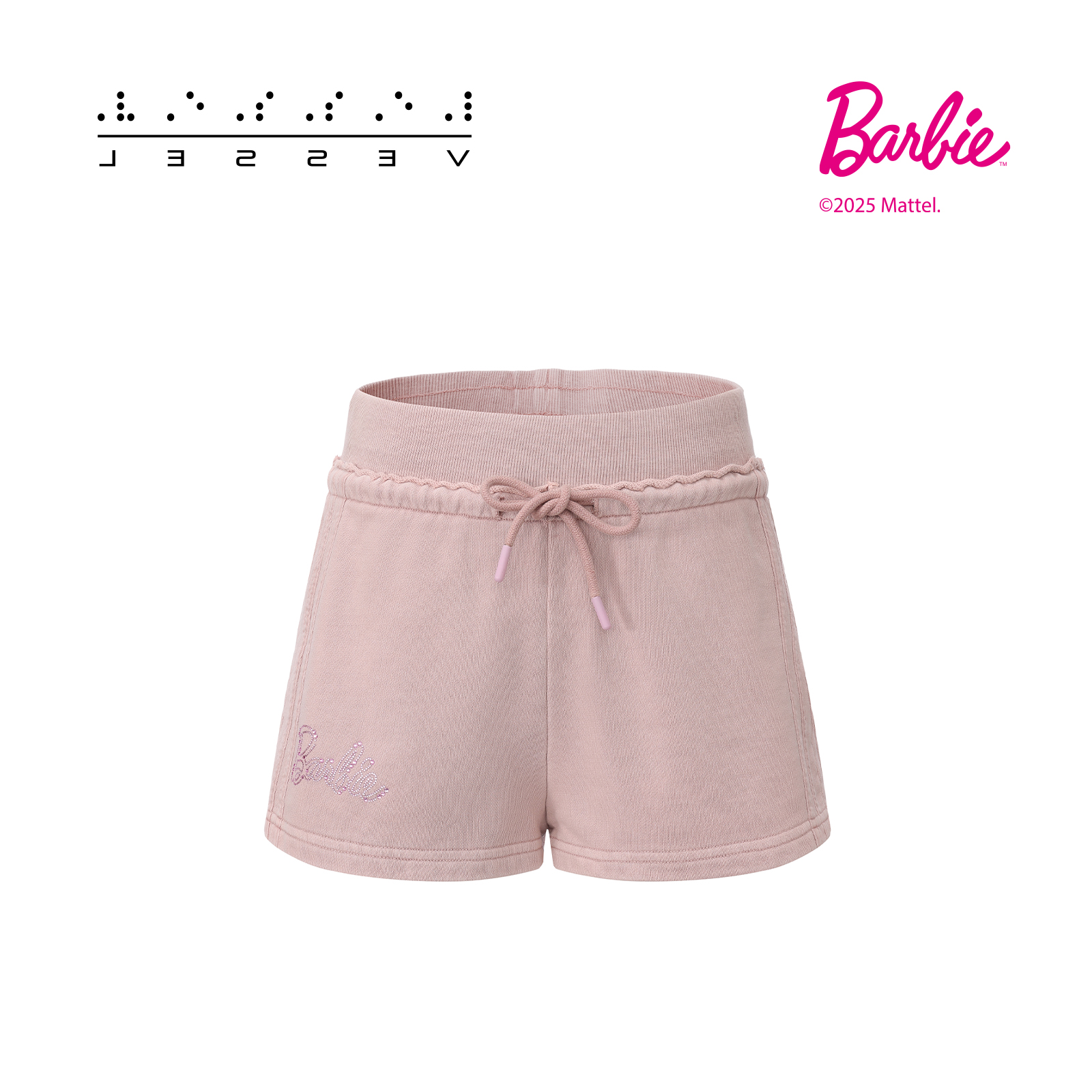 xVESSEL芭比联名系列短裤女粉色烫钻辣妹风新款裤子时尚百搭