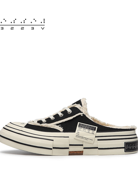 xVESSEL经典款半拖帆布鞋增高厚底女潮流夏季百搭拖鞋情侣款