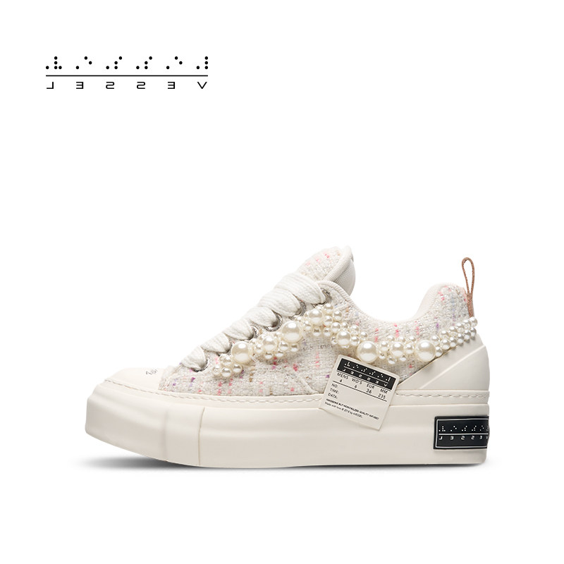 xVESSEL牛轧糖系列面包鞋珍珠小香风休闲女鞋低帮板鞋男女同款,女鞋,帆布鞋,淘宝优惠券,粉丝福利购,淘宝优惠卷