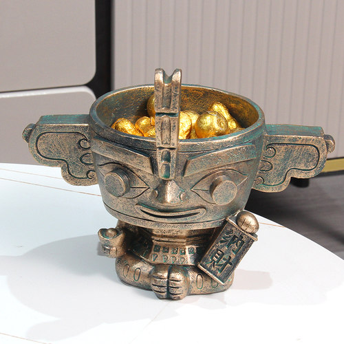 树脂收纳轻奢桌面三星堆