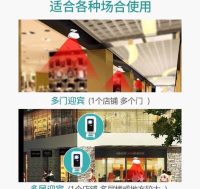 一楼来人二楼提醒 开门欢迎光临店面提示声控门铃商用进门感应器