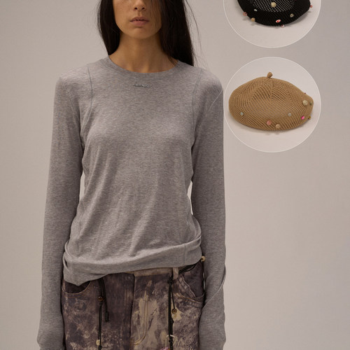 钉彩珠帽立体钩针头戴式帽