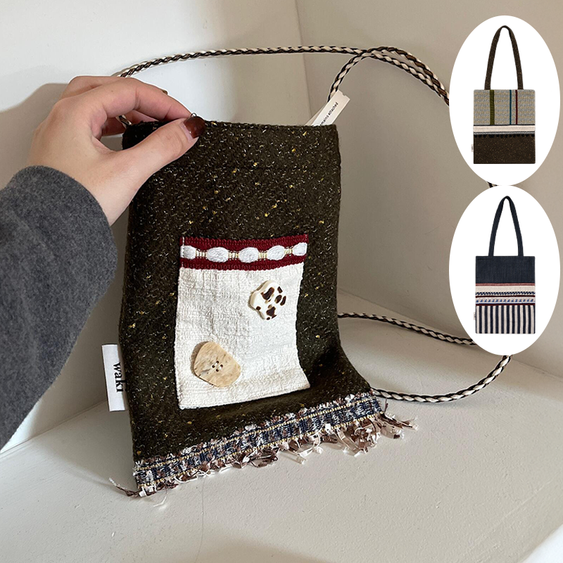 手工多元素拼接斜挎迷你斜挂小包