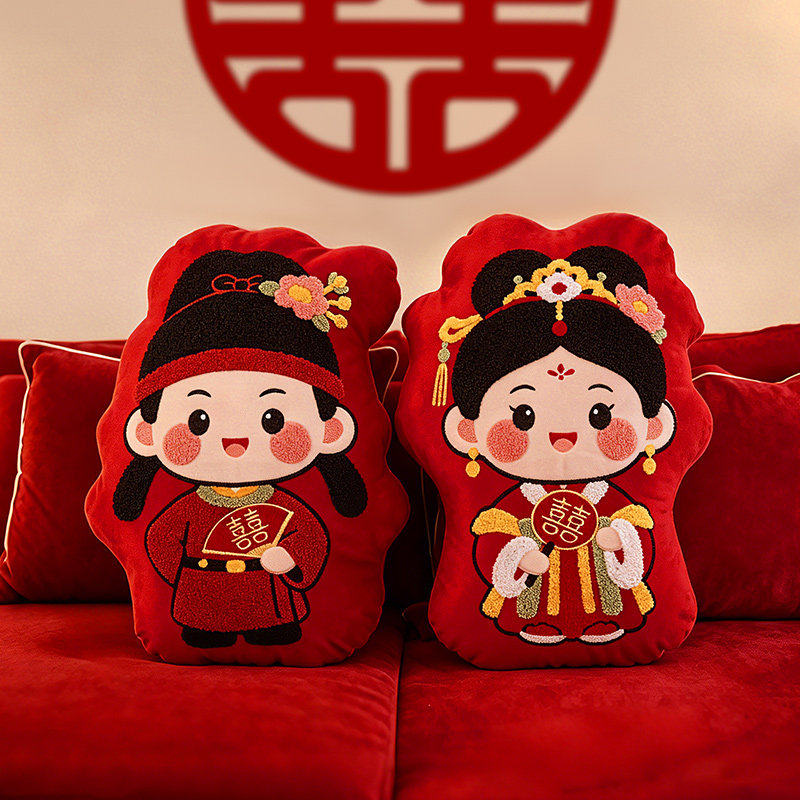 结婚压床娃娃一对2026新婚婚房高档福娃喜娃婚床公仔婚庆情侣抱枕