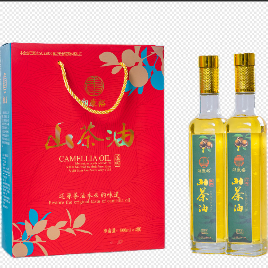 湖南常德特产桃源湘康裕山茶油500mL*2礼盒装 包邮