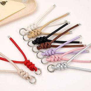 新款PU皮绳钥匙扣挂件ins时尚百搭包包链条挂饰配件diy手工编织