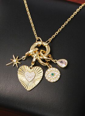 跨境欧美风恶魔之眼项链高级感