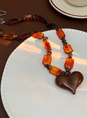 中古vintage复古民族风爱心串珠