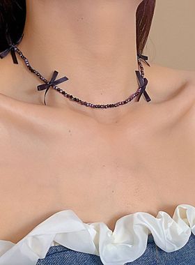 韩国东大门精致甜美水晶串珠项链