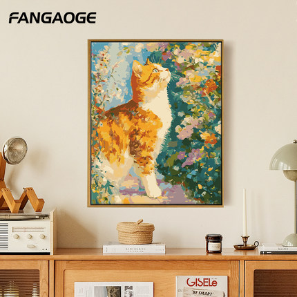 数字油画diy手绘填充手工手绘画画填色肌理画涂色解闷油彩画 眺望