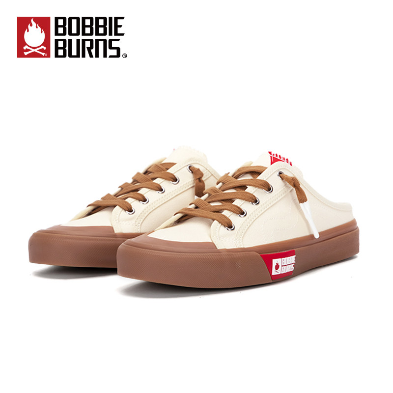 bobbie burns男鞋女鞋新款一脚穿半拖鞋子运动休闲时尚板鞋