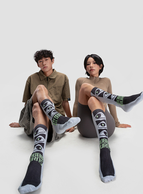 BOBBIE BURNS中筒袜男袜女袜秋冬款堆堆袜抑菌休闲袜个性街舞袜子