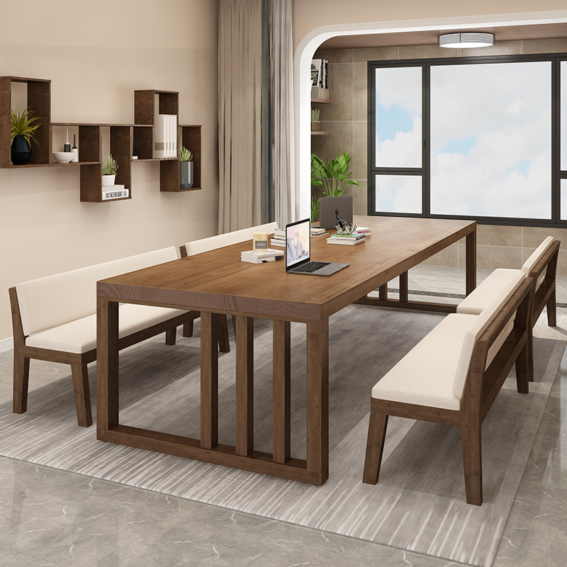 北欧实木书桌餐桌电脑桌