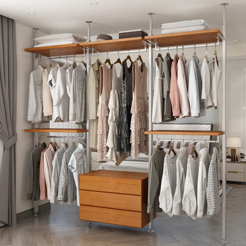 金属衣柜全实木2025新款爆款卧室家用铁艺钢架结构转角定制衣帽间