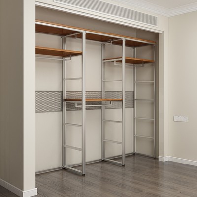 金属衣柜全实木2025新款爆款卧室家用铁艺钢架结构转角定制衣帽间