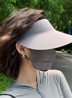 骑车吹不翻防晒帽2026新款空顶帽子女夏季防紫外线无痕遮阳太阳帽