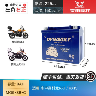 蓄锂9AGPR250通用摩托车电瓶猛狮