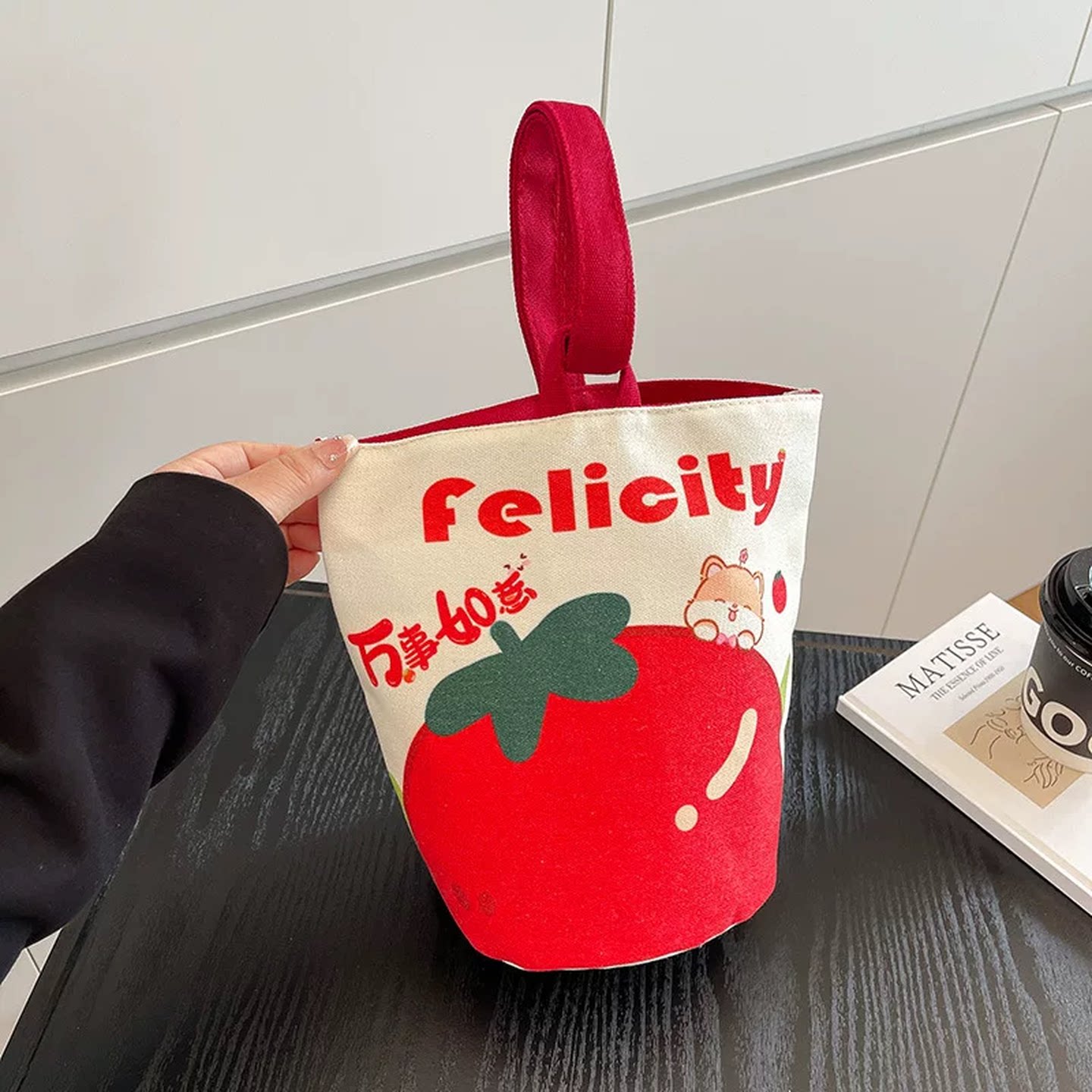 帆布袋小号水桶包礼品袋卡通手提包满月宴伴手礼布袋可爱儿童拎包