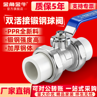 金角金牛PPR双活接球阀锻钢加厚耐腐防冻抗压强防爆阀门4分6分1寸