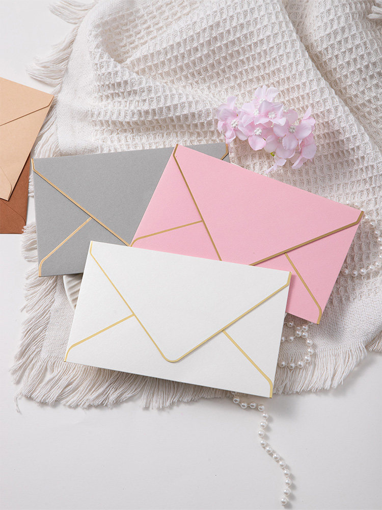 INS 고품질 브론징 엣지 빈 봉투 재고 있음 복권 세트 인사말 카드 진주빛 종이 봉투 창의적인 복권 빨간 봉투