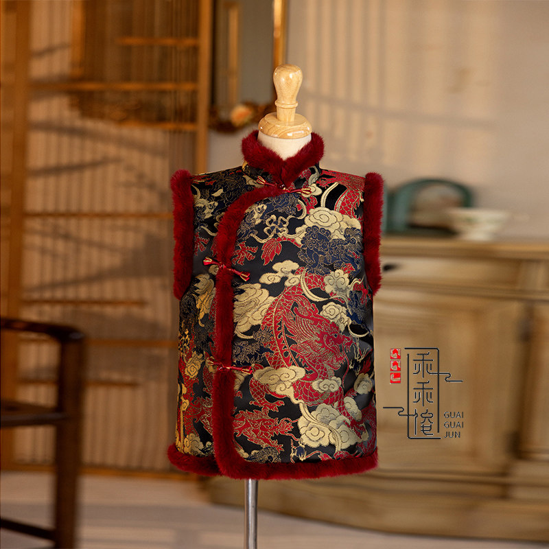 男童汉服马甲冬款儿童国风加绒过年唐装男孩冬季背心男宝宝抓周服,童装/婴儿装/亲子装,唐装,淘宝优惠券,粉丝福利购,淘宝优惠卷