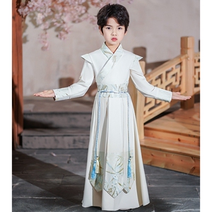 男童汉服儿童飞鱼服白色