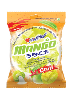 泰国进口蔓谷女孩咸辣夹心糖果芒果味番石榴味水果酸甜爱心型硬糖