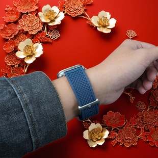 新年礼物表带  适用Apple Watch Ultra运动表带 49mm男款 FKM氟橡胶材质 兼容苹果S10/9/8/7 强韧性手表带