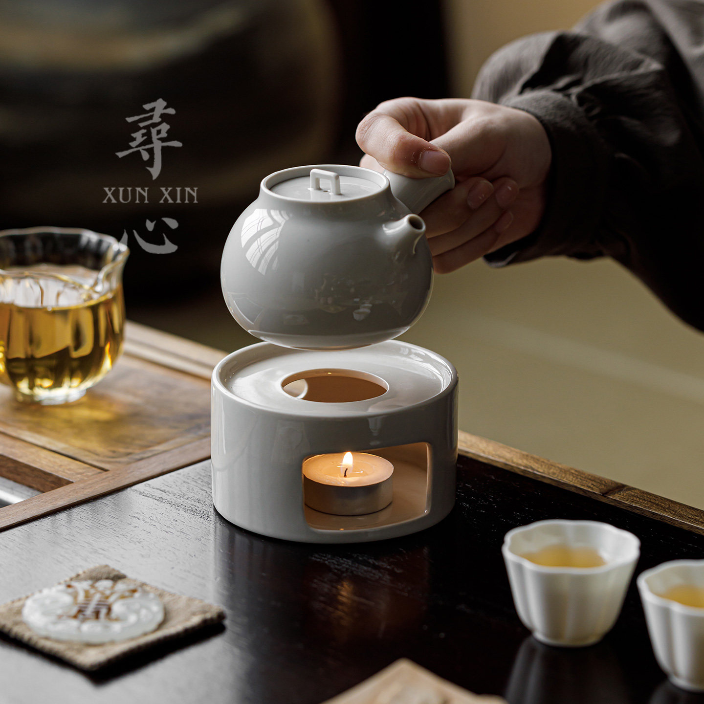 寻心草木灰蜡烛温茶炉陶瓷底座保温煮茶器中式家用花茶果茶暖茶炉,餐饮具,茶壶,淘宝优惠券,粉丝福利购,淘宝优惠卷