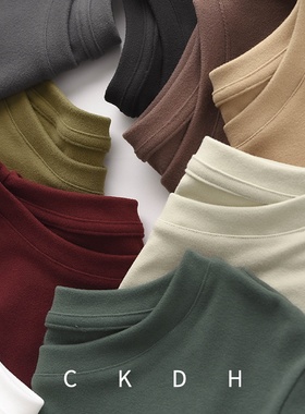 CKDH德绒打底衫女春秋2025新款圆领洋气春季外穿长袖内搭低领上衣