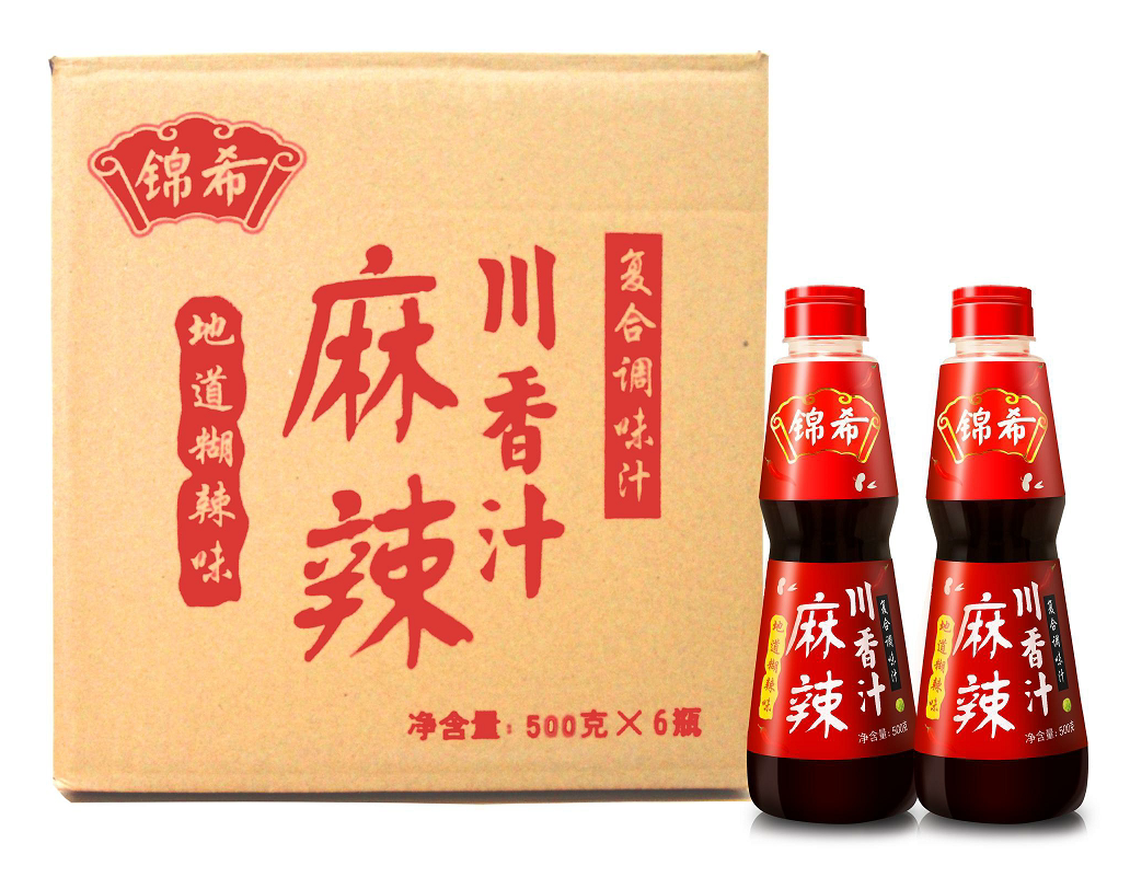 锦希新品麻辣川香汁500g*6瓶整件辣椒调味麻辣家用小龙虾香锅蘸料