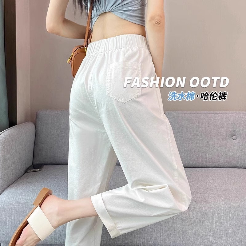 清仓折扣~休闲棉质冰感九分哈伦裤女夏季中年妈妈裤速干萝卜裤女